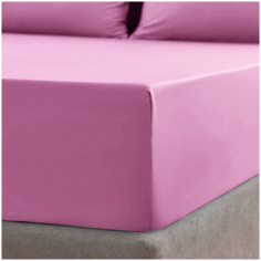 Простыня на резинке SOFT BOX Сиреневый закат 180х200х30, Мако-сатин, 100% египетский хлопок