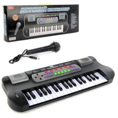 Детский синтезатор с микрофоном, детское пианино развивающая игрушка для детей от 3 лет с регулировкой громкости, питание от сети/на батарейках, на русском языке Panawealth Inter Holdings