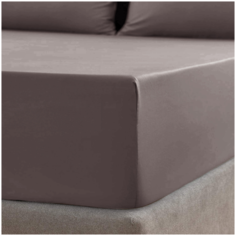 Простыня на резинке SOFT BOX Кофейный 160х200х30, Мако-сатин, 100% египетский хлопок