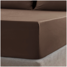 Простыня на резинке SOFT BOX Мокко 140х200х30, Мако-сатин, 100% египетский хлопок