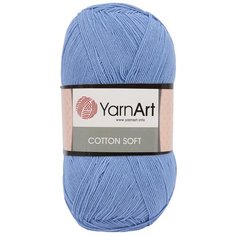 Пряжа YarnArt Cotton soft 100гр 600м (55% хлопок, 45% акрил) (15 голубой), 5 мотков