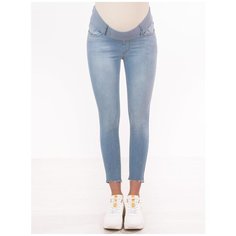 Джинсы Euromama 9079 узкие под живот голубые для беременных (М)