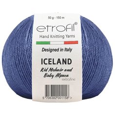 Пряжа Etrofil ICELAND 50гр 250м (10% кид мохер, 5% беби альпака, 55% полиамид, 30% вискоза) (70533 темно-синий) 10 шт