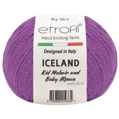 Пряжа Etrofil ICELAND 50гр 250м (10% кид мохер, 5% беби альпака, 55% полиамид, 30% вискоза) (70614 фиолетовый) 10 шт