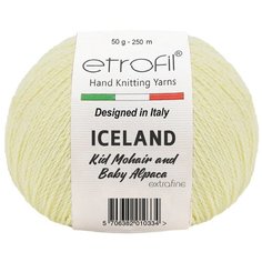 Пряжа Etrofil ICELAND 50гр 250м (10% кид мохер, 5% беби альпака, 55% полиамид, 30% вискоза) (BL1002 желтый) 10 шт