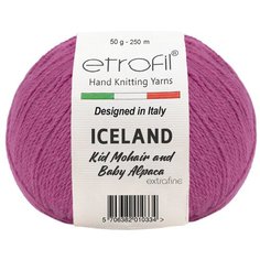 Пряжа Etrofil ICELAND 50гр 250м (10% кид мохер, 5% беби альпака, 55% полиамид, 30% вискоза) (06093 фуксия) 10 шт