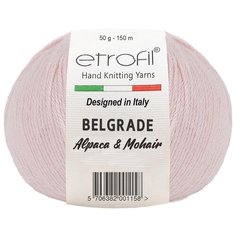 Пряжа Etrofil BELGRADE 50гр 125м (10% кид мохер, 5% беби альпака, 55% полиамид, 30% вискоза) (04060 светло-розовый) 10 шт