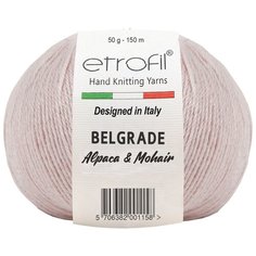 Пряжа Etrofil BELGRADE 50гр 125м (10% кид мохер, 5% беби альпака, 55% полиамид, 30% вискоза) (01010 розовый) 10 шт