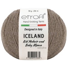 Пряжа Etrofil ICELAND 50гр 250м (10% кид мохер, 5% беби альпака, 55% полиамид, 30% вискоза) (06095 светло-коричневый) 10 шт