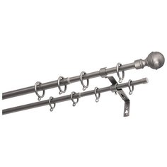 Карниз двухрядный Уют 19.02ТО.568.160Ш (300 см) серебро