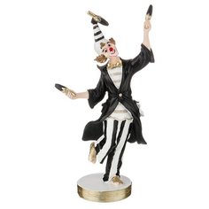Статуэтка Lefard Буффонада Клоун, 25 см белый/черный