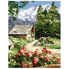 Картина по номерам Paintboy "Весенний домик у предгорья", 40x50 см