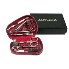 Маникюрный набор Zinger 7103 S, на молнии, 6 предметов (трапеция)