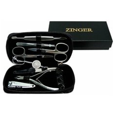 Мужской маникюрный набор Zinger 8105, на молнии, 7 предметов (прям.м.)