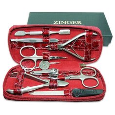 Маникюрный набор Zinger 7106 SM, на молнии, 8 предметов (прям.б.)