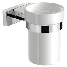 Стакан OLYMP для зубных щеток, керамический с держателем, хром, Sapho