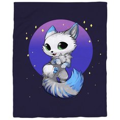 Плед флисовый sfer.tex 145х180 Аниме Кот ночь