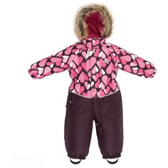 Комбинезон для девочек DORA K19419A-2640, Kerry, Размер 80, Цвет 2640-принт розовые сердечки