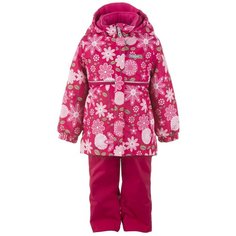 Комплект для девочек LIISA K21031-1865, Kerry, Размер 128, Цвет 1865-малиновый с цветами