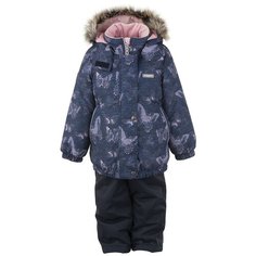 Комплект для девочек RIMONA K20420C-1200, Kerry, Размер 104, Цвет 1200-темно-синий с розовыми бабочками