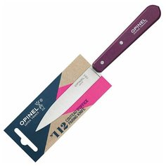 Нож столовый Opinel №112, нержавеющая сталь, блистер, сливовый