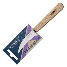 Нож для чистки овощей Opinel №114, деревянная рукоять, нержавеющая сталь, блистер, 001923