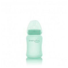 Стеклянная бутылочка EveryDay Baby с защитным силиконовым покрытием Healthy +, 150 мл, мятный