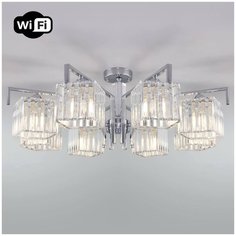 Потолочная люстра Eurosvet April 10126/8 хром/прозрачный хрусталь Strotskis Smart