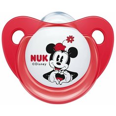 Nuk Пустышка силиконовая с 0 до 6 м Disney Минни красная 10730215
