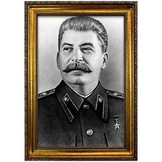 Портрет Сталин И.В., арт. ПТ-14-8, размер А-4 (21x30 см), багетная рамка под золото Mega Art