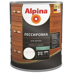 Краска алкидная Alpina Лессировка для дерева полуматовая белый 2.5 л