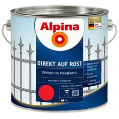 Эмаль акриловая (АК) Alpina Direkt auf Rost прямо на ржавчину красный (RAL 3000) 0.75 л