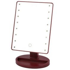 Зеркало косметическое настольное MARTA MT-2654 с подсветкой бордовый гранат
