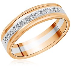 Бронницкий Ювелир Кольцо из красного золота 05К1018, размер 18