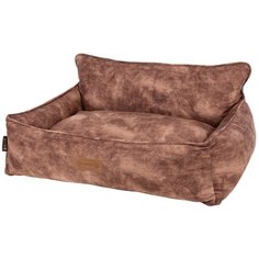 Лежанка для собак с бортиками SCRUFFS "Kensington", экозамша, шоколадный, 90x70x32см (Великобритания)