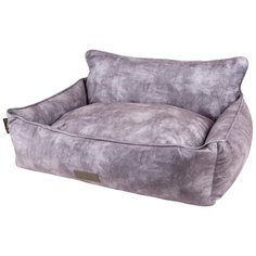 Лежанка для собак с бортиками SCRUFFS "Kensington", экозамша, серый, 90x70x32см (Великобритания)
