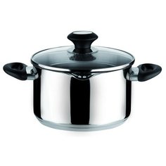 Кастрюля Tescoma Presto 728124, 6 л, стальной/черный