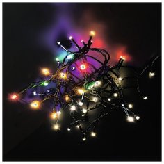 Гирлянда SH Lights LD100MWW-C-31V "Нить" 10 метров, 100 светодиодов, цвет тепл.белый, мульти, адаптер 31В, контроллер 8 реж., колпачок "кристалл"