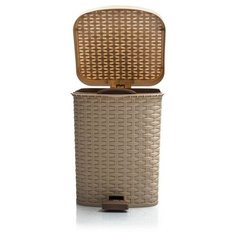 Контейнер "артлайн" педальный для мусора 12 л. (бежевый) Полимербыт