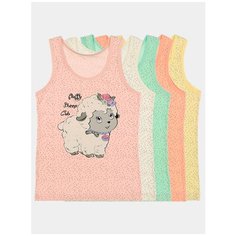 Комплект маек для девочек 5 шт, 6/7 лет, размер 122/128, овечка Donella