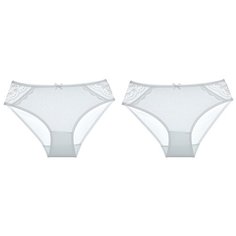 Комплект трусов для девочек 2 шт, 4/5 лет, размер 110/116, белый, кружево Donella