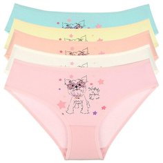 Комплект трусов для девочек 5 шт, 4/5 лет, размер 110/116, собачка Donella