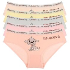 Комплект трусов для девочек 5 шт, 6/7 лет, размер 122/128, щенок Donella