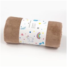 Детский плед велсофт 90х110 светло-коричневый Under the Blanket