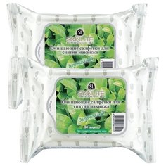 Салфетки для снятия макияжа SKINLITE ЗЕЛЕНЫЙ ЧАЙ, 2 упак. по 30 шт.