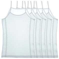 Комплект маек для девочек 5 шт, 4/5 лет, размер 110/116, белый Donella