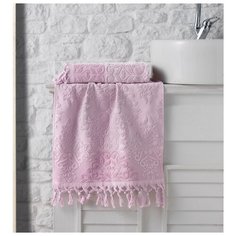 Полотенце махровое с жаккардом "Karna. Ottoman", 70x140 см (пудра)