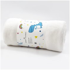 Детский плед велсофт 90х110 белый Under the Blanket