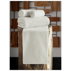 Полотенце махровое "Dama", с жаккардом, 90x180 см, цвет: кремовый Karna