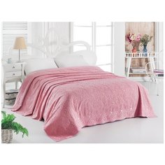 Простынь махровая "KARNA" ESRA 200x220 см - Розовый